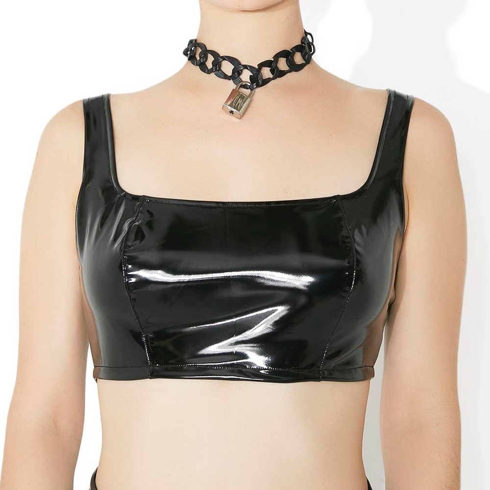 Dolls Kill Vinyl Crop Tank Top